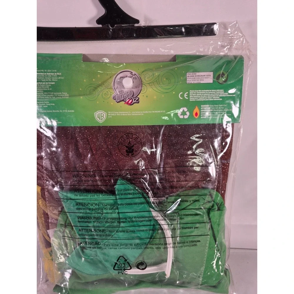 Wizard of Oz Scarecrow Tutu Costume Girl Small Fancy Dress Up Green Brown Sparke